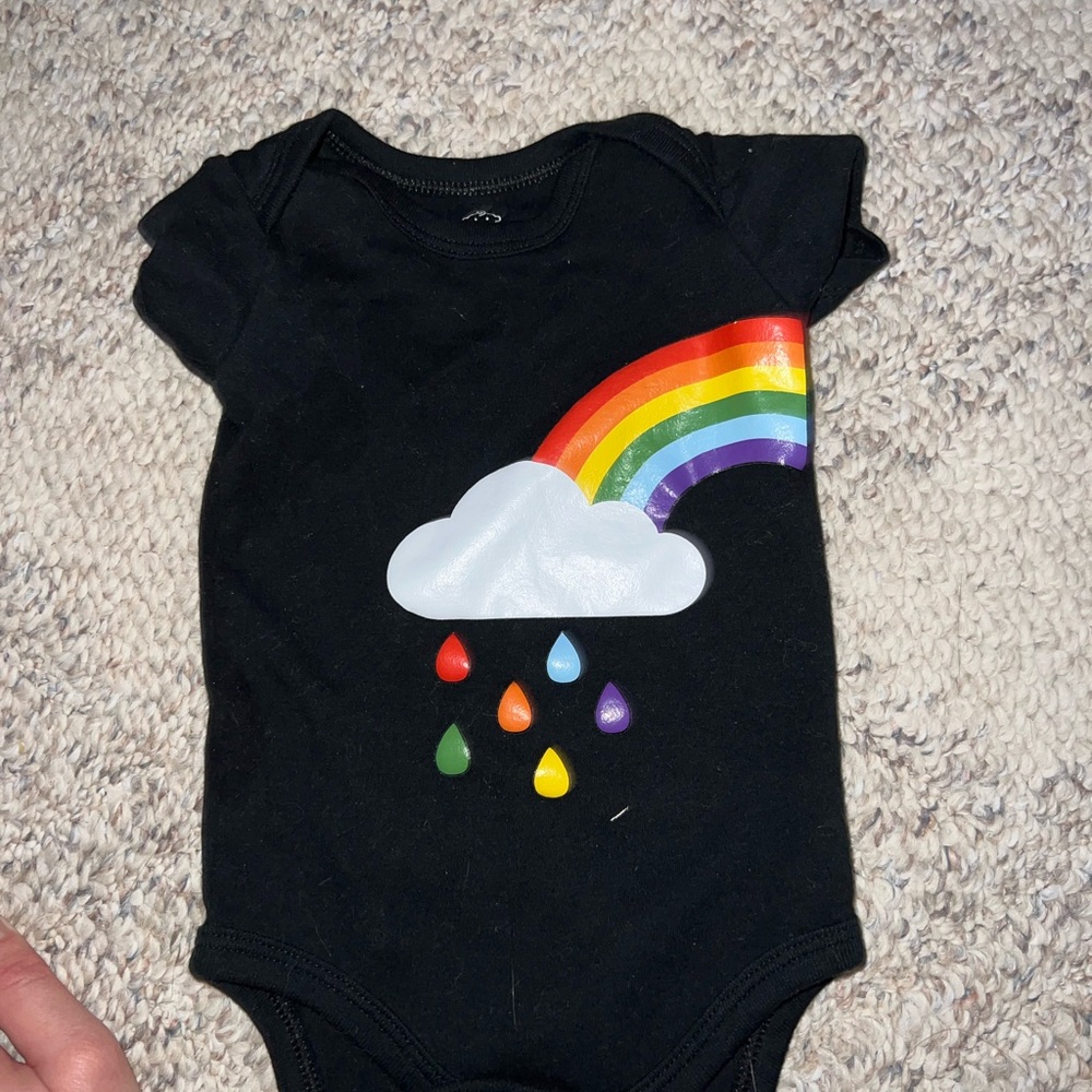 Black Rainbow Cloud Kids One Piece